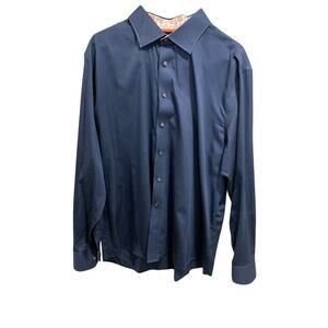 3XL (18.5-19  38) Levinas Contemporary Fit Mens Button Up Dress Shirt Navy Blue